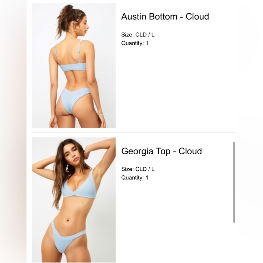 Frankie’s bikini set in  “cloud”